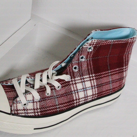 Converse Chuck 70 Red Elevated Plaid High Tops - Picture 6 of 6